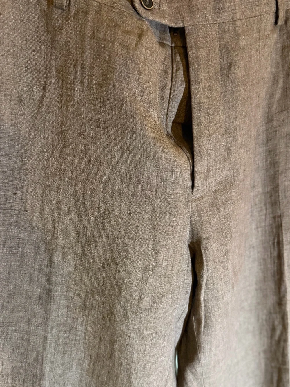 Joseph Abboud Tan Linen Trousers